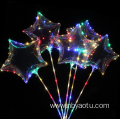 led colorful light transparent bobo stars balloon